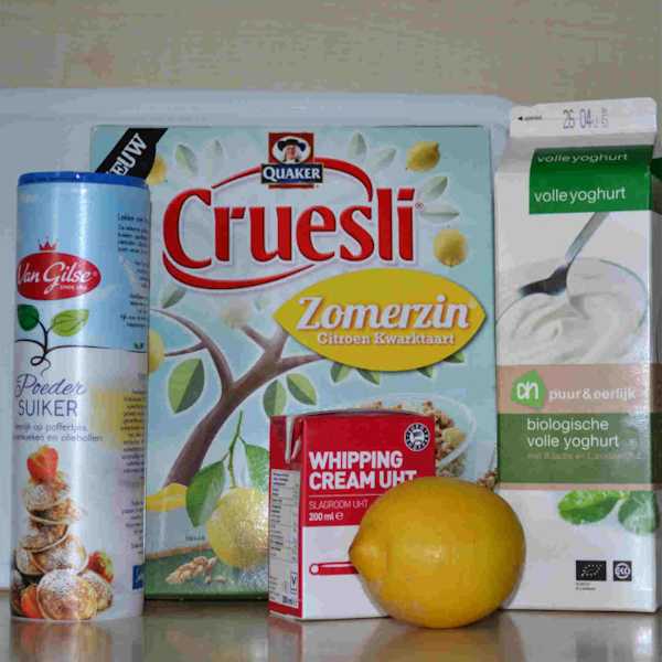 Ingrediënten voor de citroen-yoghurttaart